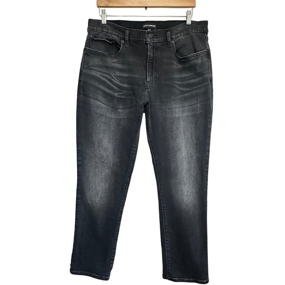 Lucky Brand 223 Straight Jeans Mens 36x29 Black Wash Denim Casual Stretch Grunge - Picture 1 of 13